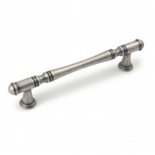 Мебельная ручка-скоба, чернёный старинный цинк 128 мм.