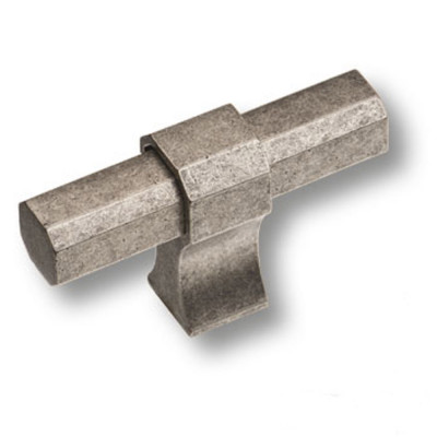 Ручка кнопка современная классика, старое серебро_1