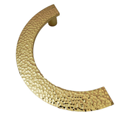 Ручка-скоба полукруг "Luna" из полированной латуни с чеканкой_1