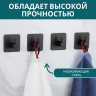 Самоклеящийся металлический чёрный крючок для ванной и кухни_4