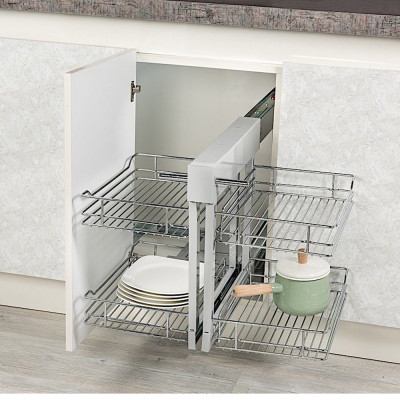 Волшебный угол для распашных фасадов в базу 400 мм, Starax, 2-х ярусный, (600х510х560 мм), универсальный_1