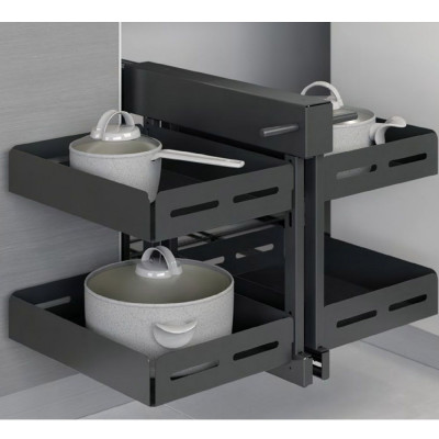 Волшебный уголок Starax Unique Box 2-х.яр, шир. 400 (600х510х560 мм), с доводчиком, универсальный, антрацит_1