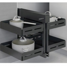 Волшебный уголок Starax Unique Box 2-х.яр, шир. 500 (700х510х560 мм), с доводчиком, универсальный, антрацит