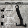 Крючок для одежды трёхрожковый, настенный, чёрный матовый_6