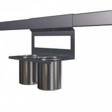 Держатель для 2-х стаканов, 280х130х180мм, отделка черный бархат (матовый), Qline, БЕЗ стаканов