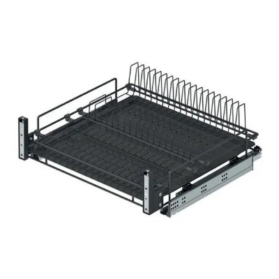 Сушка для посуды выдвижная в нижнюю базу 600 мм, на направл. Blum Tandem, с доводчиком, (560-580х520х185 мм), антрацит_1
