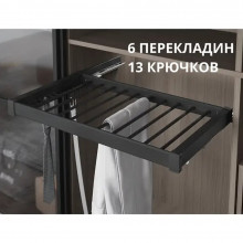 Вешалка для брюк, галстуков, ремней 600 мм (560-590х475х70) на напрвл тандем Blum, антрацит