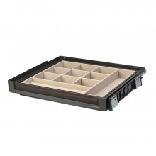 Выдвижная полка для аксессуаров со стекл панелью Unihopper в базу 900мм с доводчиком clip-on NAKA