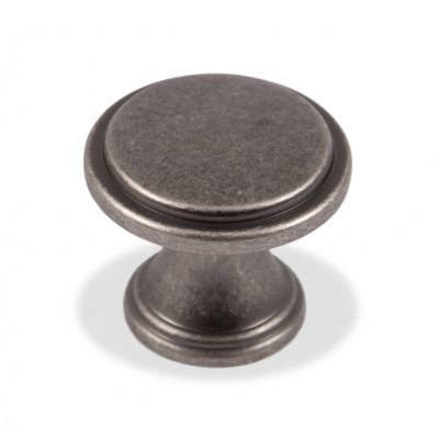 Мебельная ручка-кнопка, чернёный старинный цинк_1