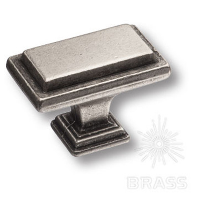 Ручка кнопка классика, старое серебро_1